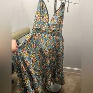Blue floral dress
